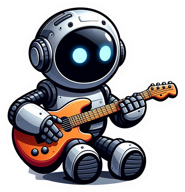 Roboter und Gitarre