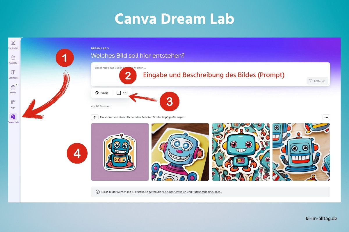 Screenshot: Canva Dream Lab 