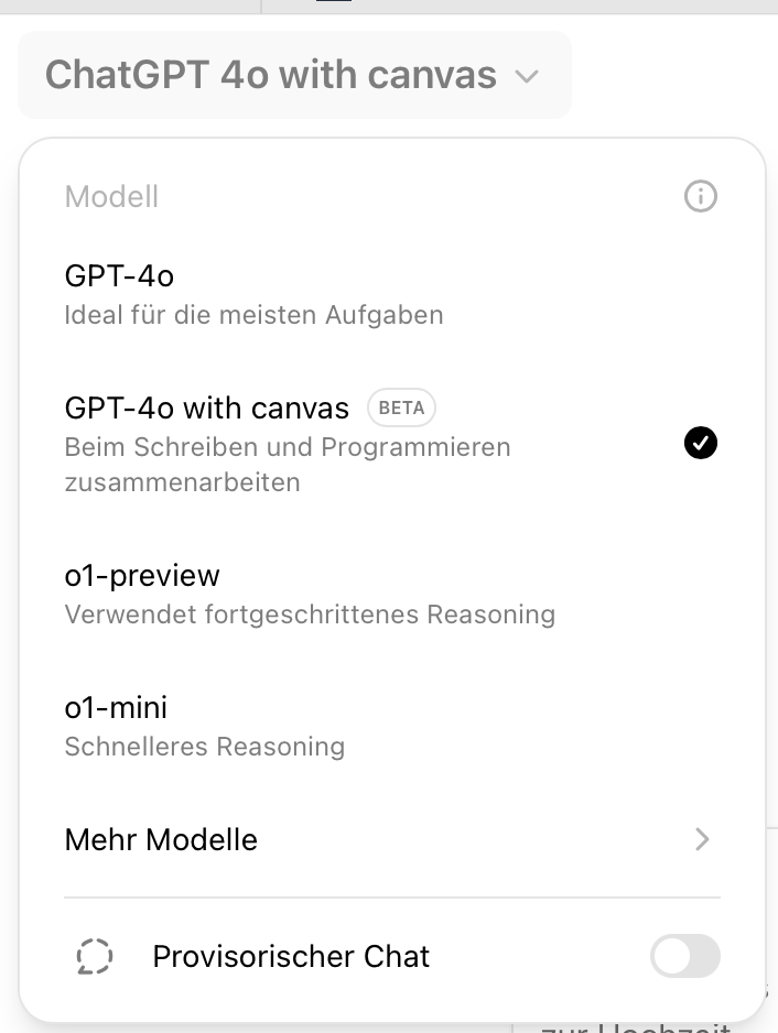 Screenshot Canvas auswählen