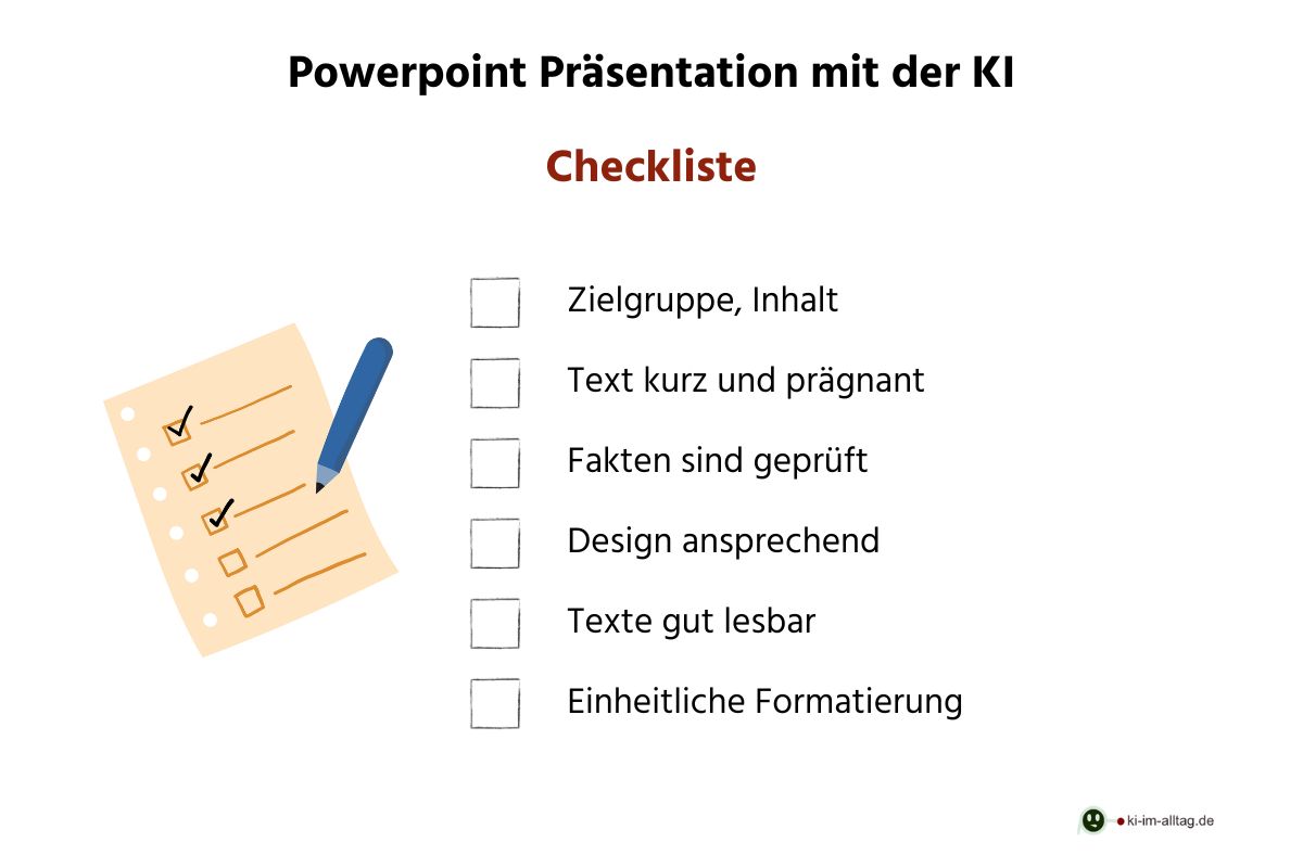 Checkliste Powerpointpräsentation mit KI