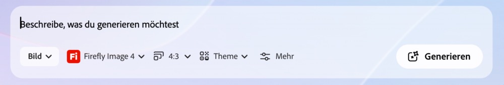 Adobe Firefly Prompt Eingabe
