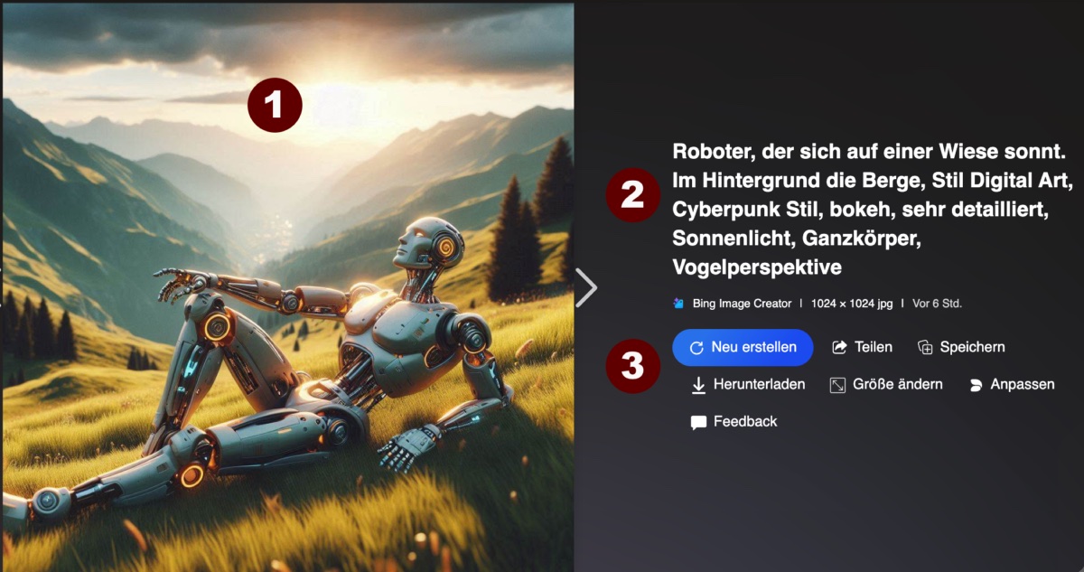 Bildbearbeitung mit Bing Image Creator