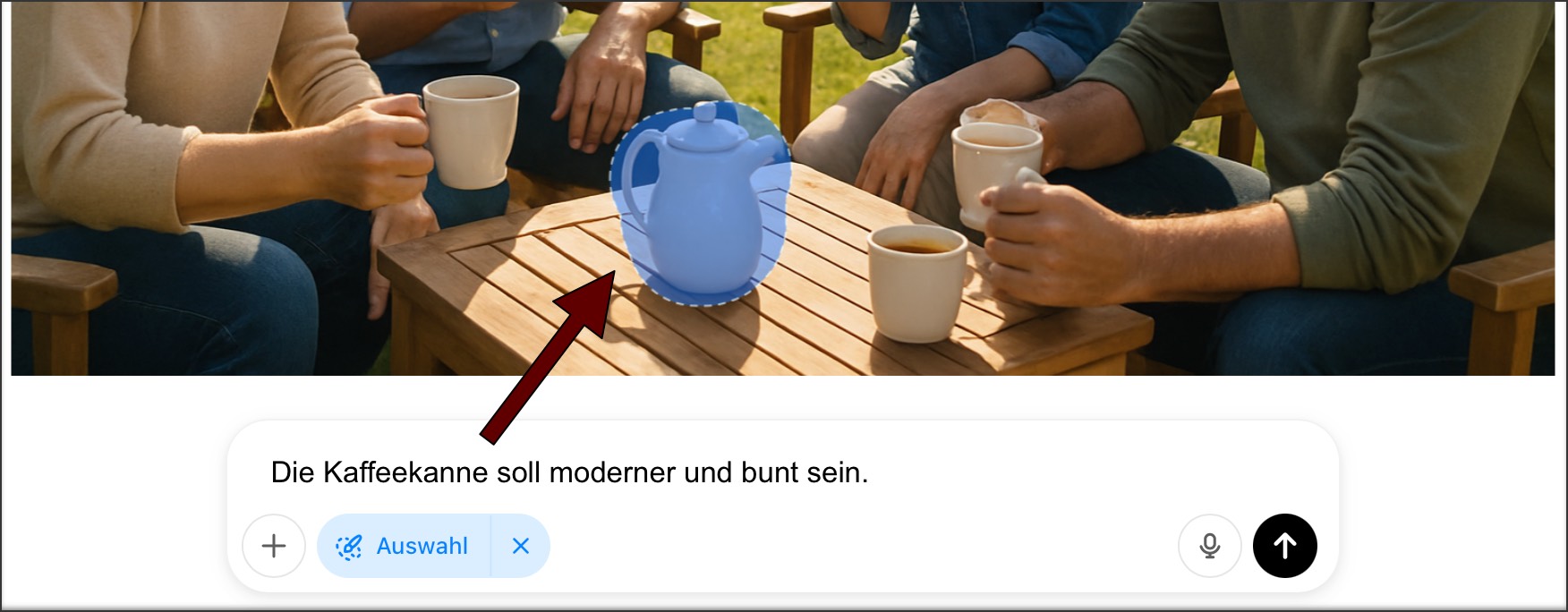 Screenshot ChatGPT Bildbearbeitung und Markierung