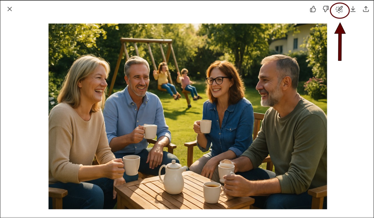 Screenshot ChatGPT Bildbearbeitung