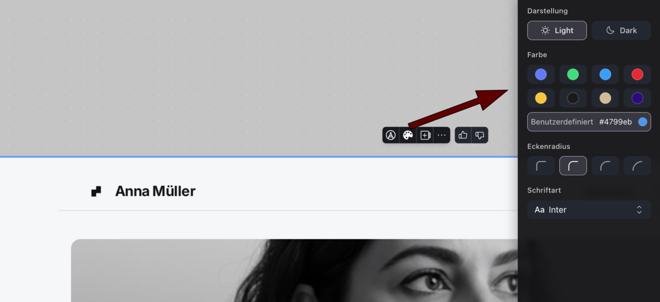Google Stitch Design anpassen